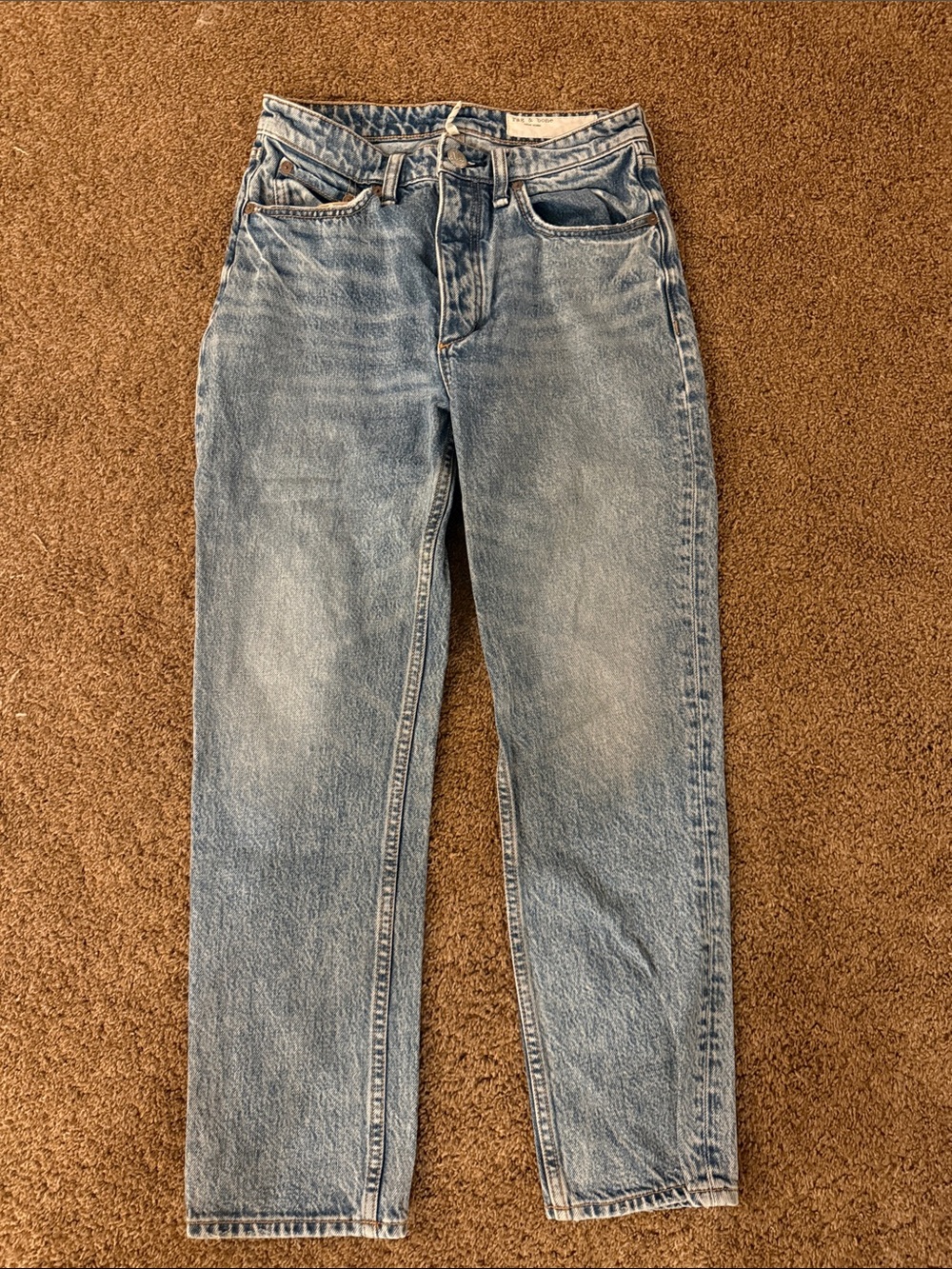 Women’s Rag & Bone Nina High rise ankle cigarette jeans button fly sz 26